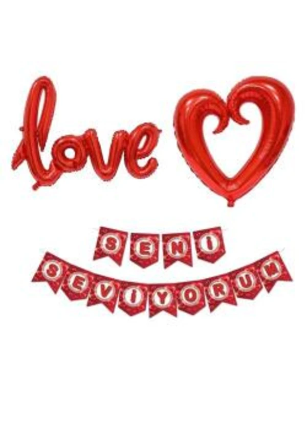 Sevgililer Günü Dekarasyon Seti 3 Parça