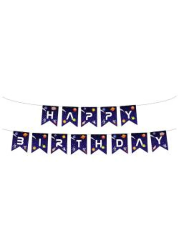 Uzay Temalı Happy Birthday Banner