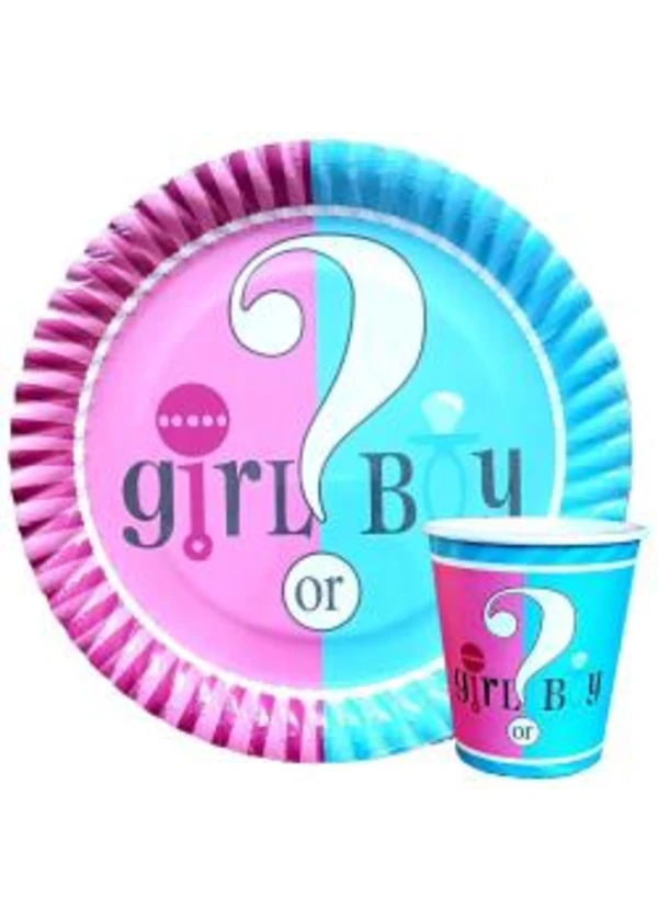 Cinsiyet Partisi Tabak Bardak Set 8'li