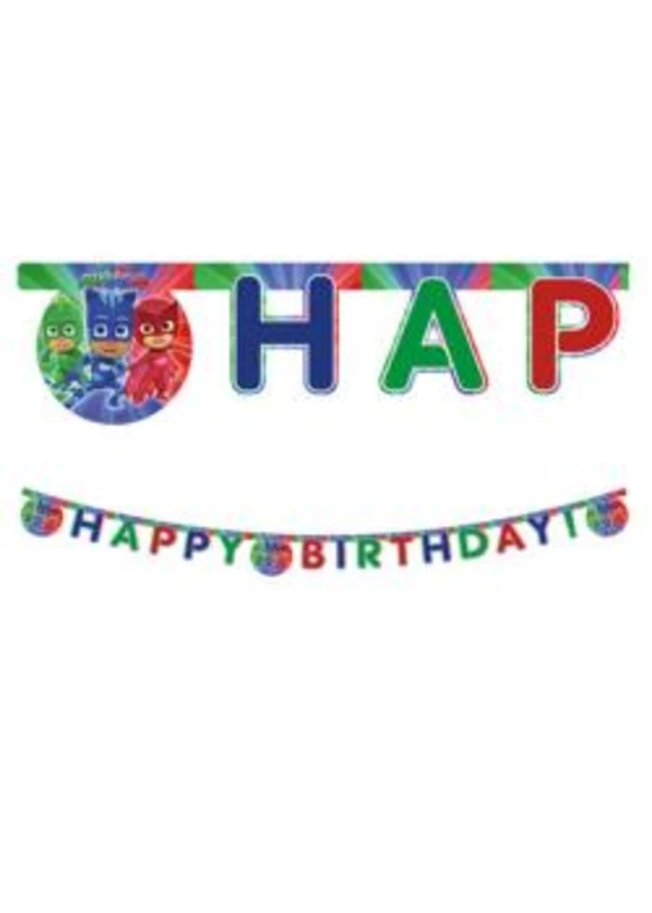 PJ Masks Entertainment Happy Birthday Harf Banner