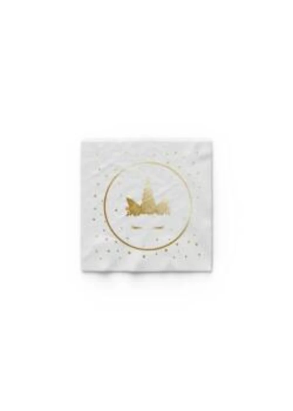 Unicorn Çiçekli Varaklı Gold Peçete 16'lı