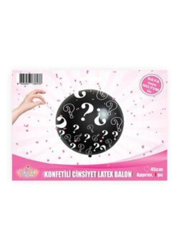 18 inç Cinsiyet Belirleme Partisi Konfetili Balon Kız Pembe