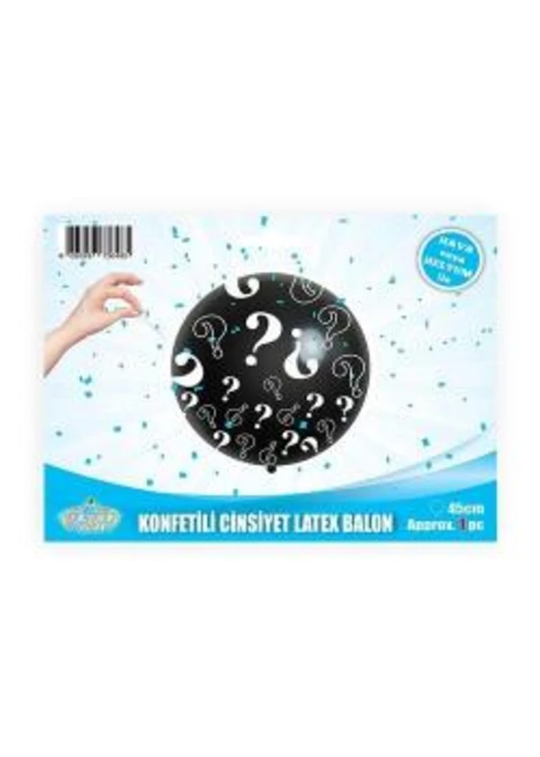 18 inç Cinsiyet Belirleme Partisi Konfetili Balon Erkek Mavi