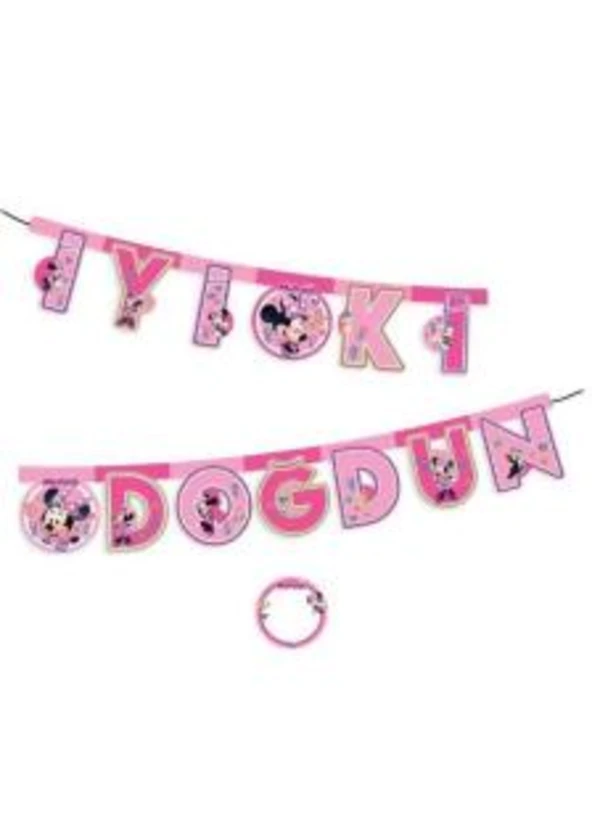 Minnie Mouse Temalı İyi ki Doğdun Harf Banner