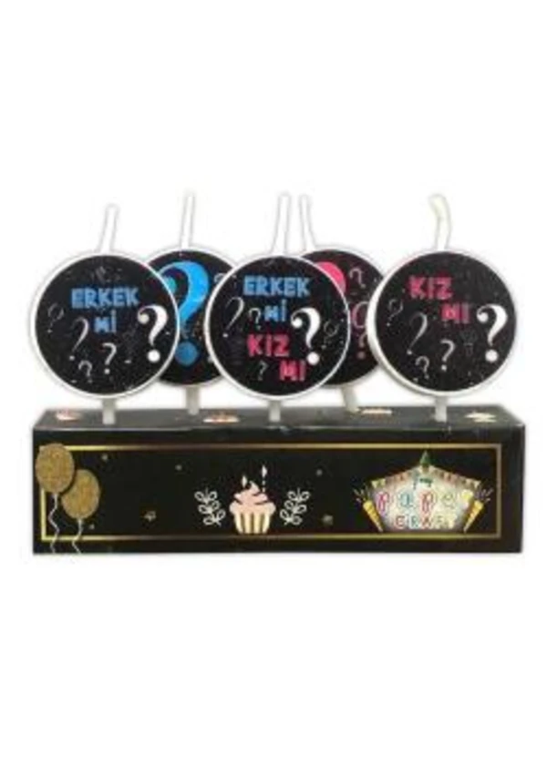 Cinsiyet Belirleme Partisi Mum Seti 5'li