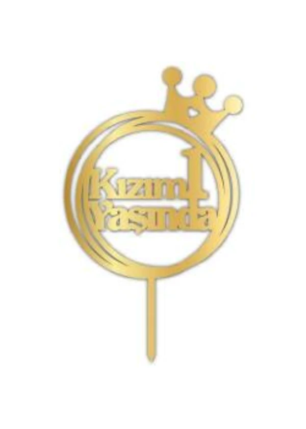 Kızım 1 Yaşında Yazılı Altın Pleksi