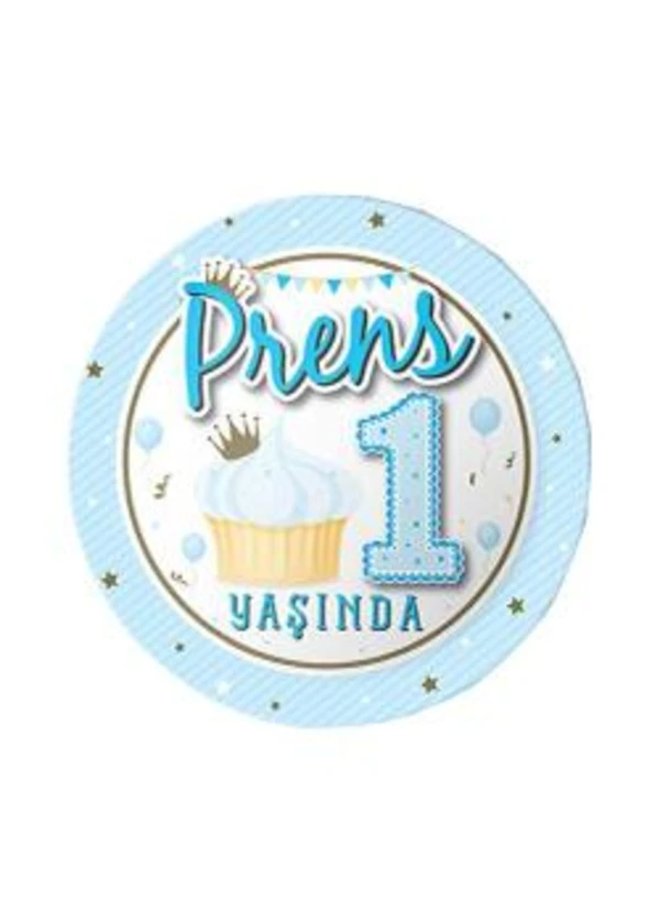 Prens 1 Yaşında Karton Tabak 8'li
