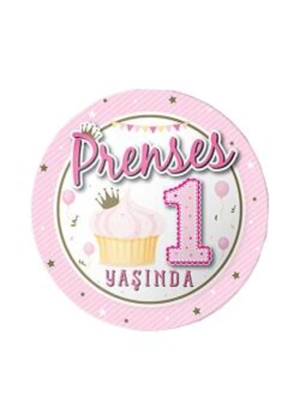 Prenses 1 Yaşında Karton Tabak 8'li