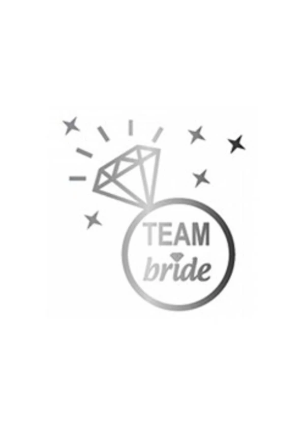Team Bride Tek Taş Yüzük Gümüş Dövme