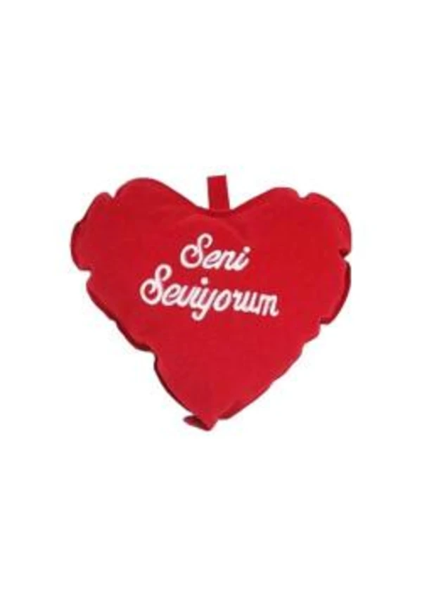 Seni Seviyorum Kırmızı Kalp Yastık 21x24
