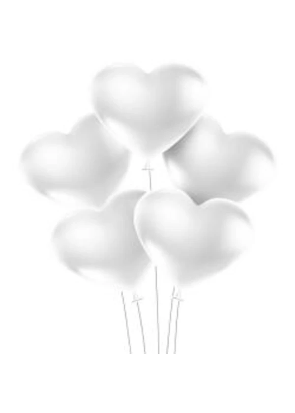 Beyaz Kalp Balon 100'lü Paket