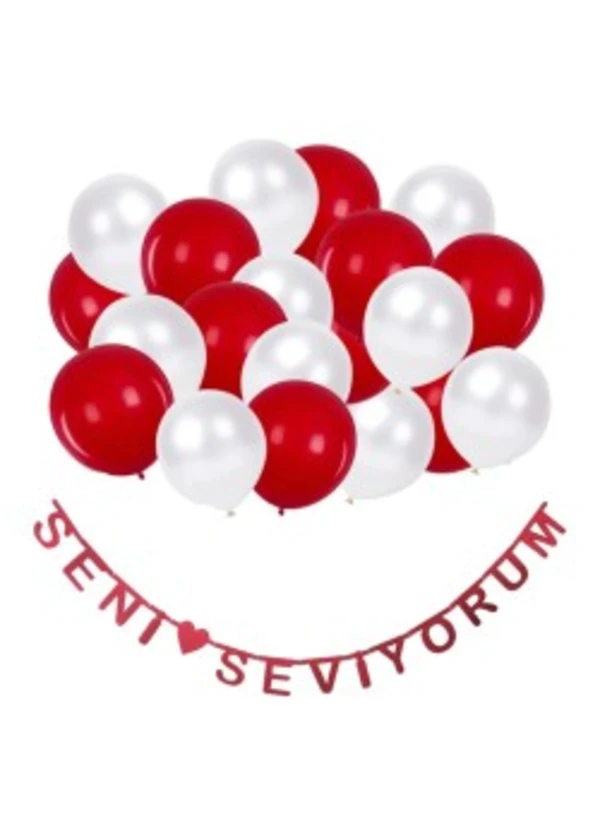 Seni Seviyorum Balon Süsleme Seti 23 Parça