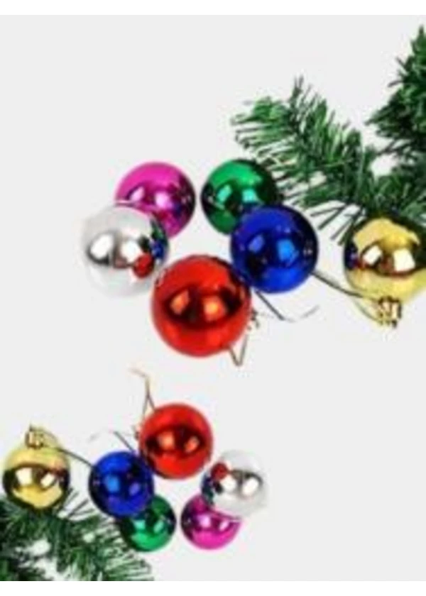 Yılbaşı Çam Ağacı Süsleme Seti Renkli Toplar 3cm 24'lü