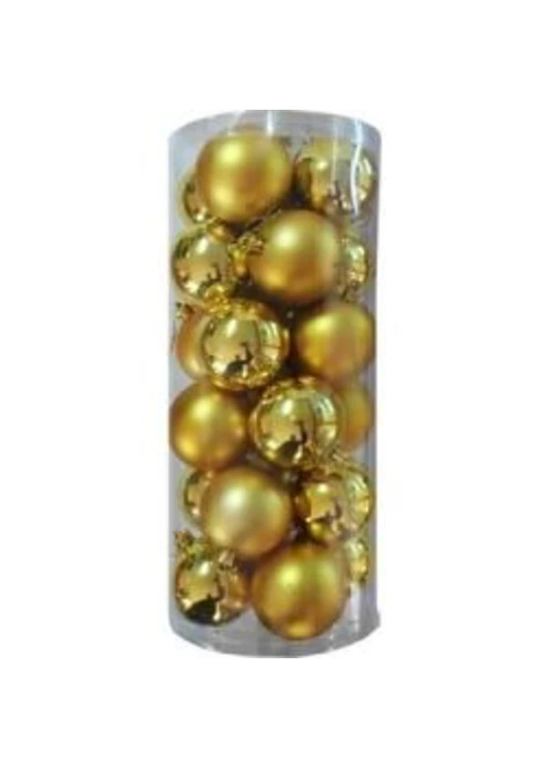Yılbaşı Çam Ağacı Süsleme Seti Altın Toplar 4cm 24'lü