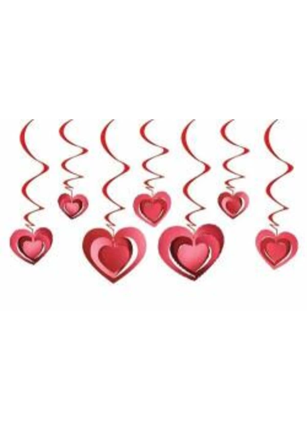 3D Tavan Kalp Süs Seti Kırmızı 12'li