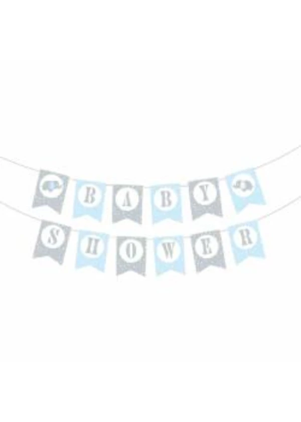 Baby Shower Mavi Harf Banner