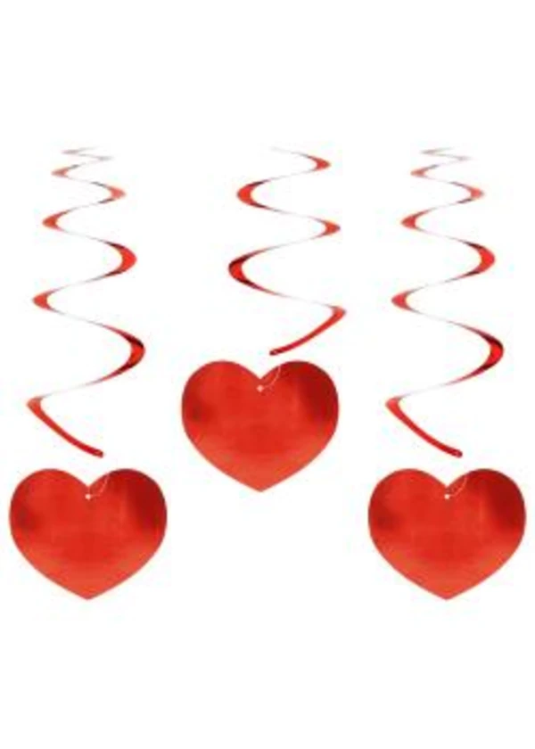 Metalize Kalp Tavan Süs Seti 6'lı