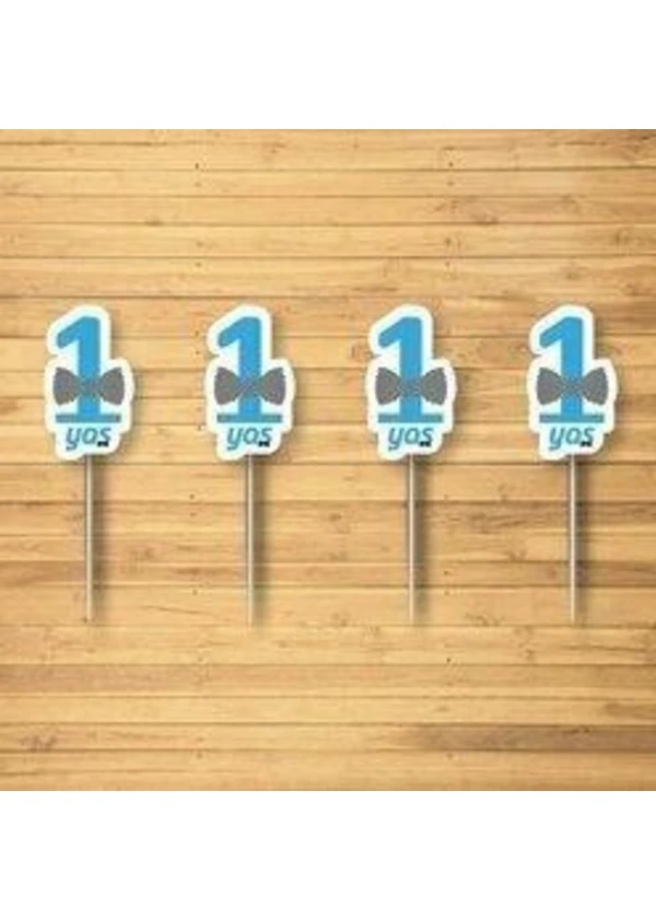 1 Yaş Mavi Papyonlu Kürdan 10'lu