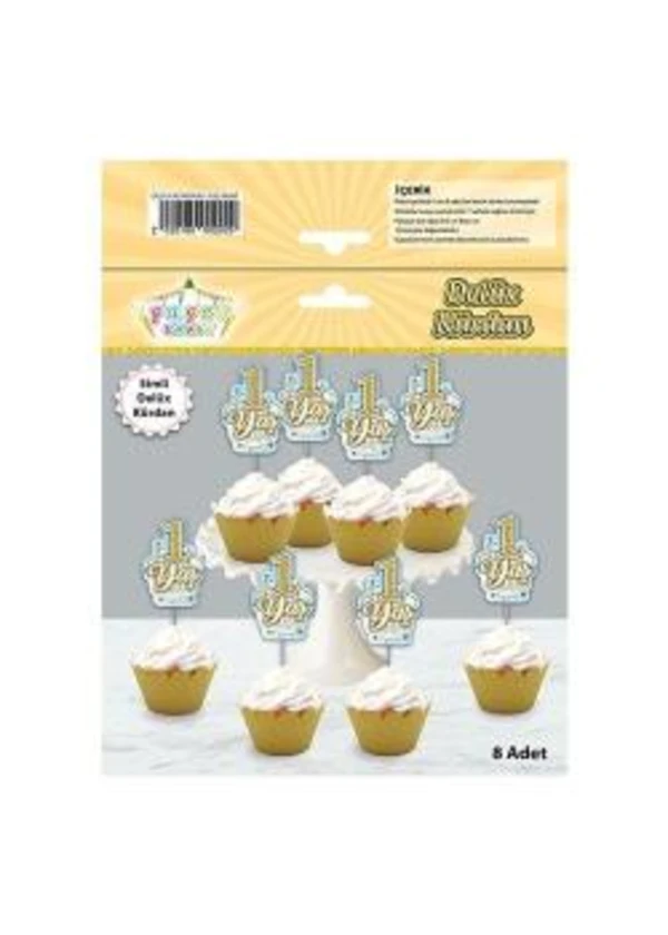 1 Yaş Mavi Simli Eva Delux Kürdan Seti 8'li