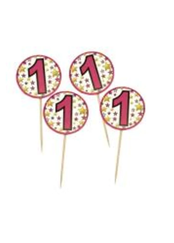 1 Yaş Yıldızlı Pembe Kürdan 20'li