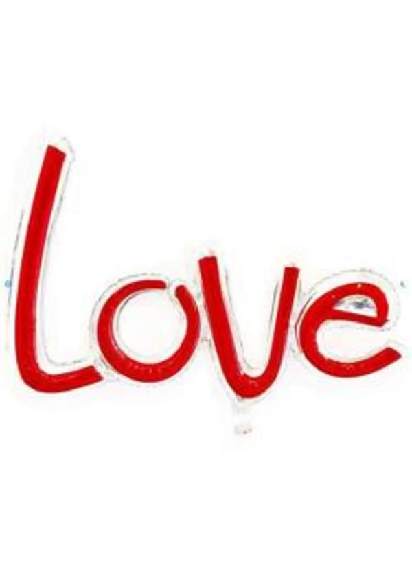 Love Gümüş Kenarlı Kırmızı Folyo Balon 75cm