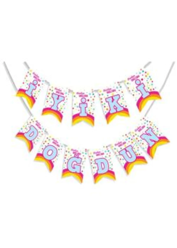 Unicorn Rainbow İyi ki Doğdun Harf  Banner