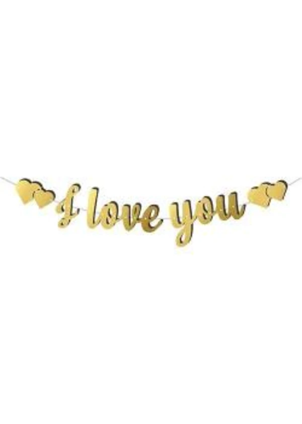Kaligrafi Banner Gold I Love You