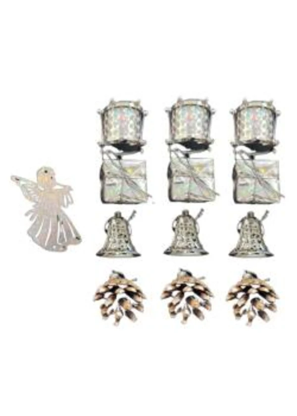 Gümüş Yılbaşı Ağacı Süsleme Seti 13 Parça