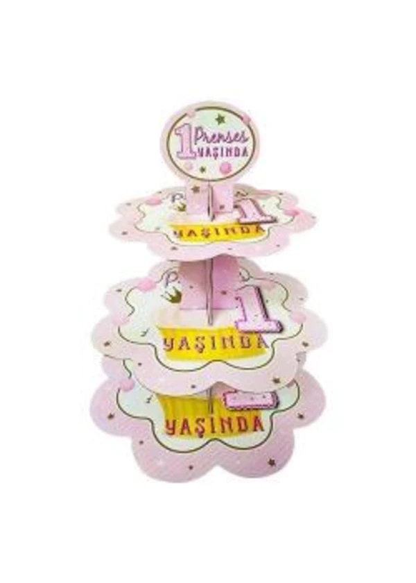 Prenses 1 Yaşında Pembe Kek Standı