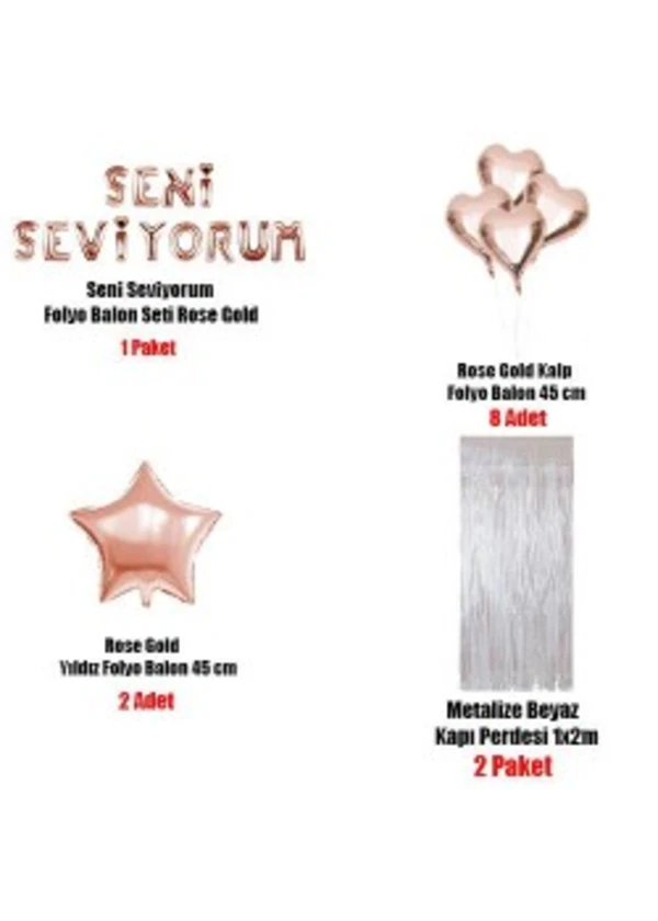 Rose Gold Romantik Sevgiliye Sürpriz Seti