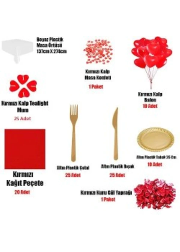 Romantik Aşk Paketi Masa Süsleme Seti