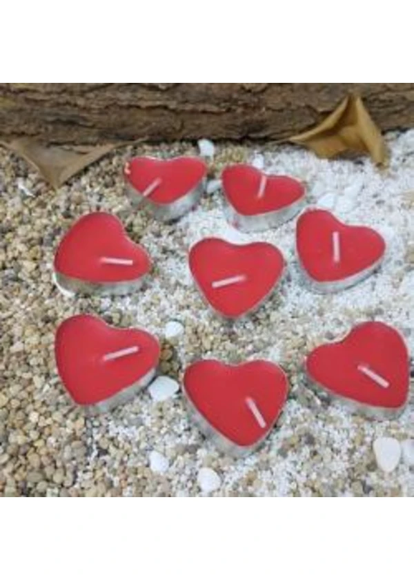 Kırmızı Kalp Tealight Mum 25'li
