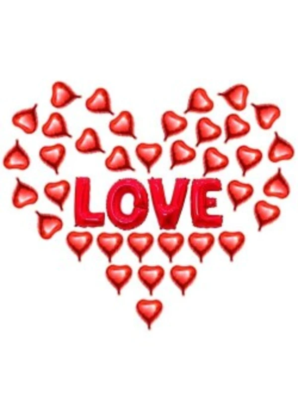 Love Kalpli Folyo Balon Seti 50'li