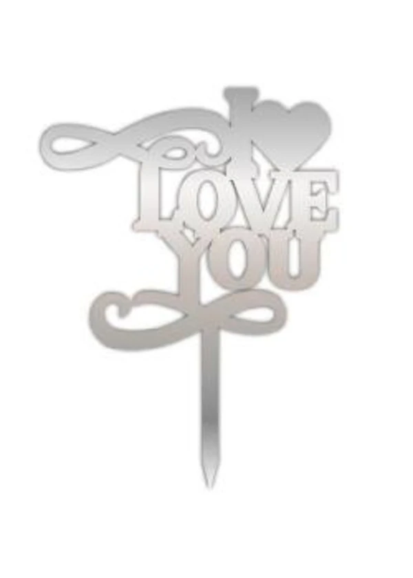 I Love You Desenli Gümüş Pleksi
