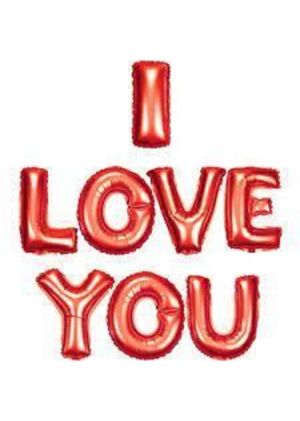 I Love You Folyo Balon Seti Kırmızı 40cm