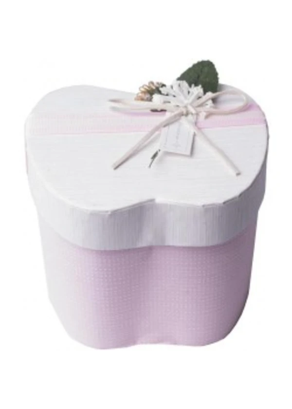 Çiçekli Pembe Elma Hediye Kutusu 9x13x11cm