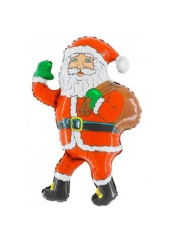 Hediye Çantalı Noel Baba Folyo Balon 71cm