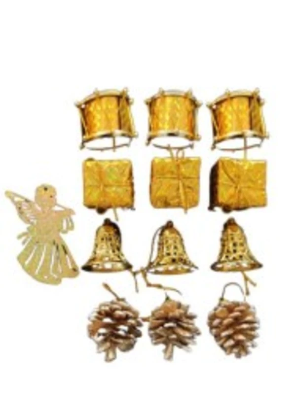 Altın Yılbaşı Ağacı Süsleme Seti 13 Parça