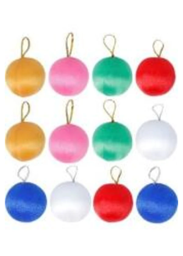 Yılbaşı Ağacı Süsleme Topları İp Sargılı 3cm 6'lı