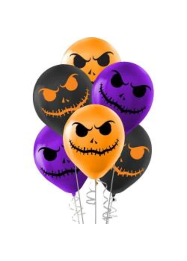 Cadılar Bayramı Halloween Baskılı Balon 5'li