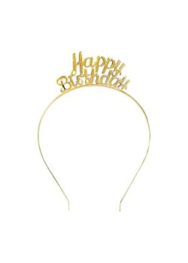 Happy Birthday Gold Metal Taç