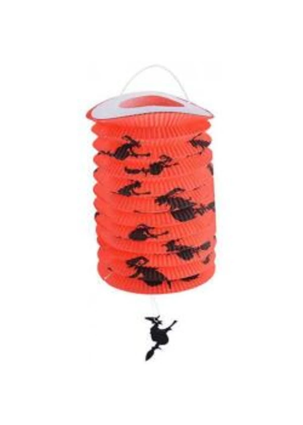 Cadılar Bayramı (Halloween) Cadı Desenli Turuncu Gemici Fener