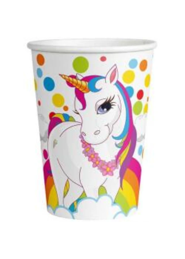 Unicorn Rainbow Karton Bardak 8'li