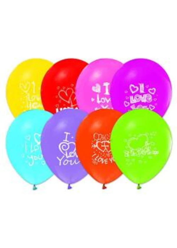 I Love You Baskılı Karışık Renk Balon 5'li Paket