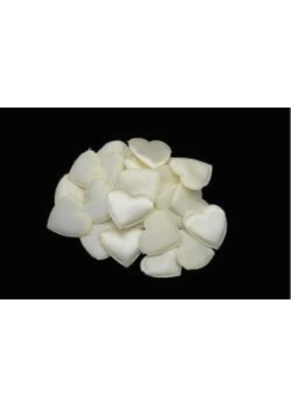 Kumaş Kalp Masa Konfeti Krem 25 ad.