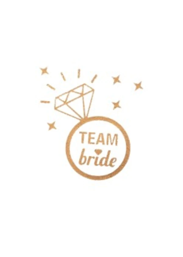 Team Bride Tek Taş Altın Dövme 10'lu