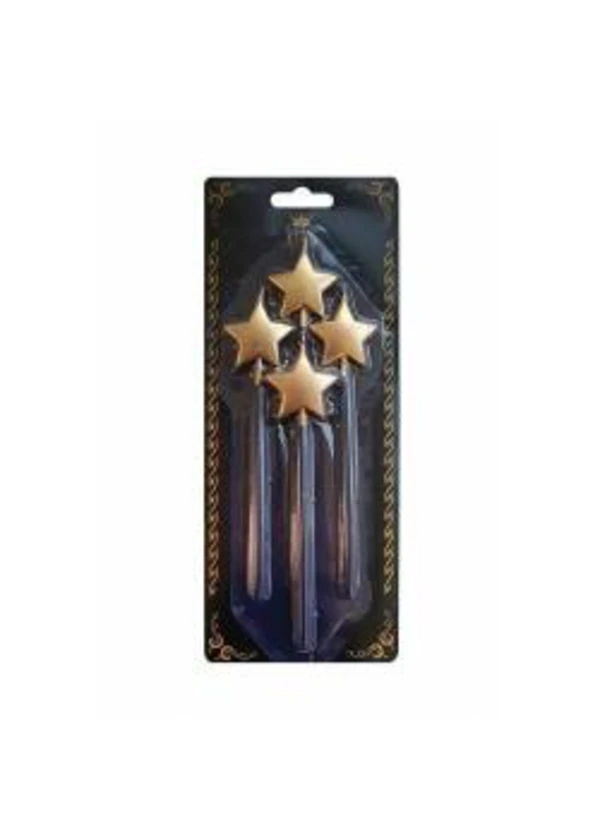 4'lü Altın Yıldız Mum Seti