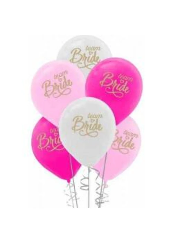 Team Bride Baskılı Karışık Balon 5'li Paket