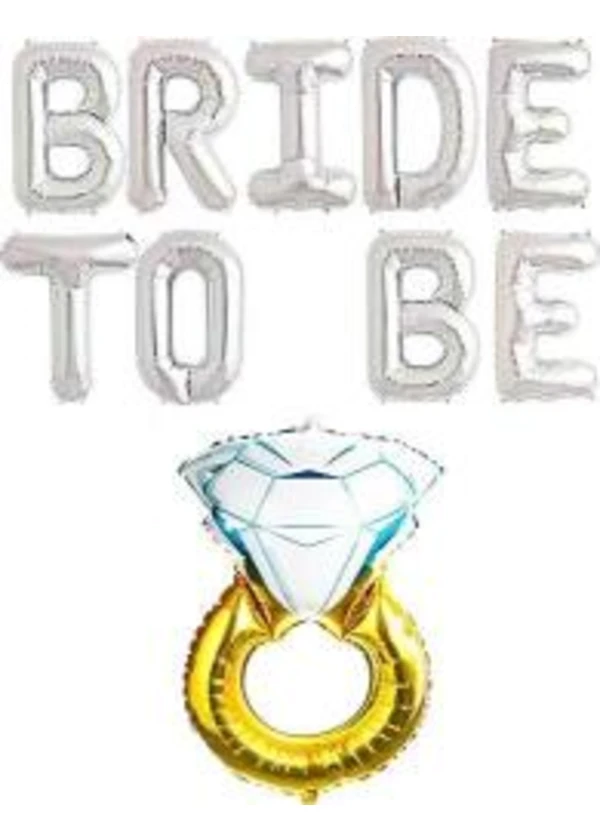 Yüzüklü Bride To Be Folyo Gümüş