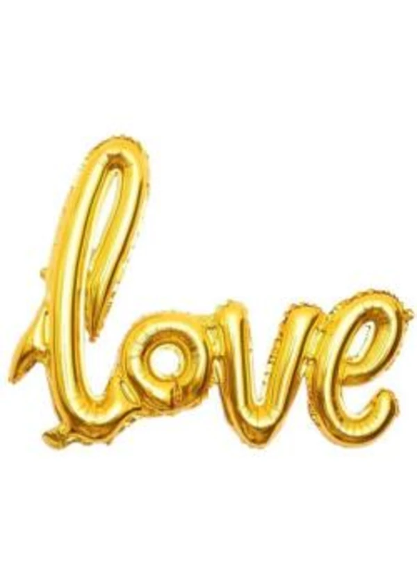 Altın Love Yazı Folyo Balon 65x108cm